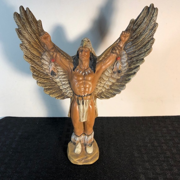Vintage Native American Eagle Dancer ceramic 8.5” tall x 6.5” across at wings - Picture 1 of 11